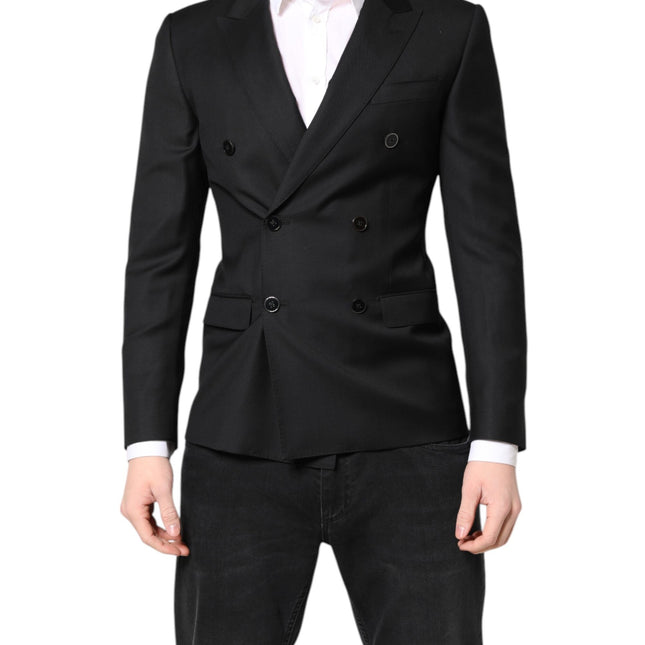 Dolce & Gabbana Black MARTINI Double Breasted Coat Blazer