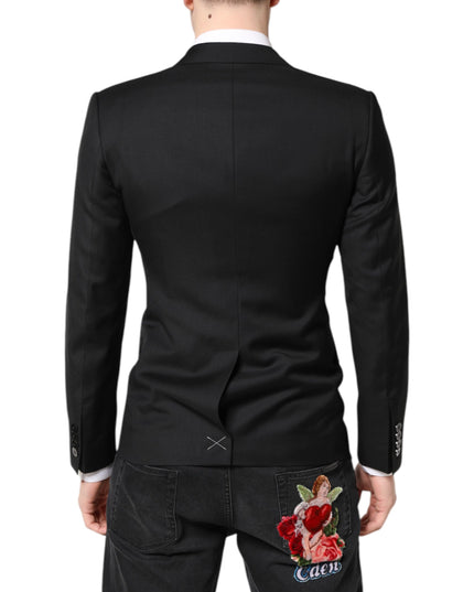Dolce & Gabbana Black MARTINI Double Breasted Coat Blazer