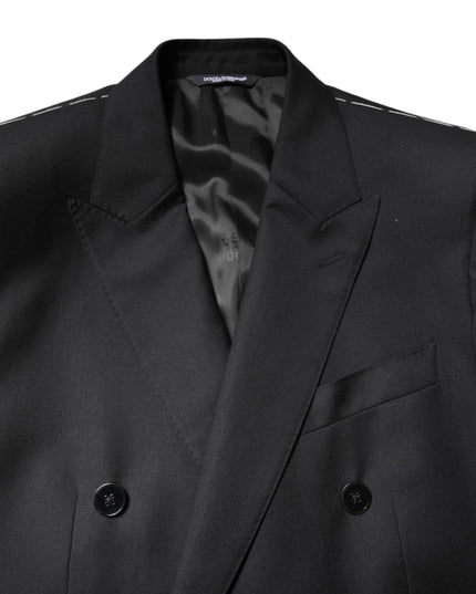 Dolce & Gabbana Black MARTINI Double Breasted Coat Blazer
