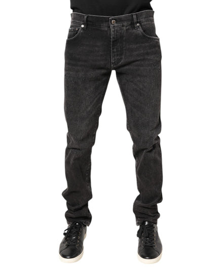 Dolce & Gabbana Gray Washed Cotton Skinny Denim Jeans