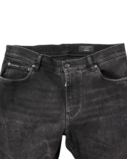 Dolce & Gabbana Gray Washed Cotton Skinny Denim Jeans