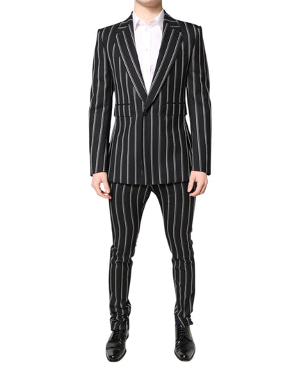 Dolce & Gabbana Black Striped SICILIA Formal 2 Piece Suit