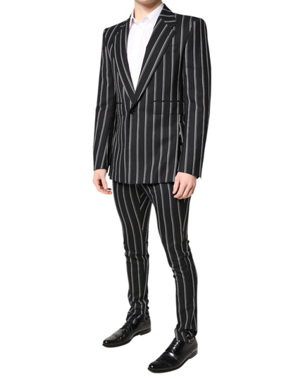 Dolce & Gabbana Black Striped SICILIA Formal 2 Piece Suit
