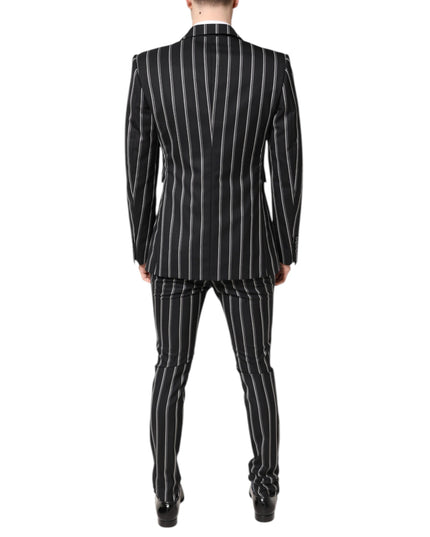 Dolce & Gabbana Black Striped SICILIA Formal 2 Piece Suit
