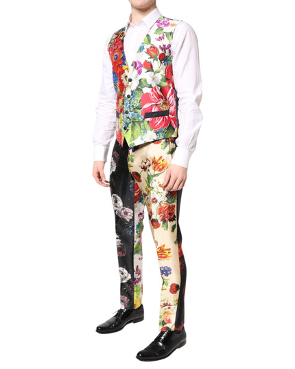 Dolce & Gabbana Multicolor Floral SICILIA Silk 3 Piece Suit
