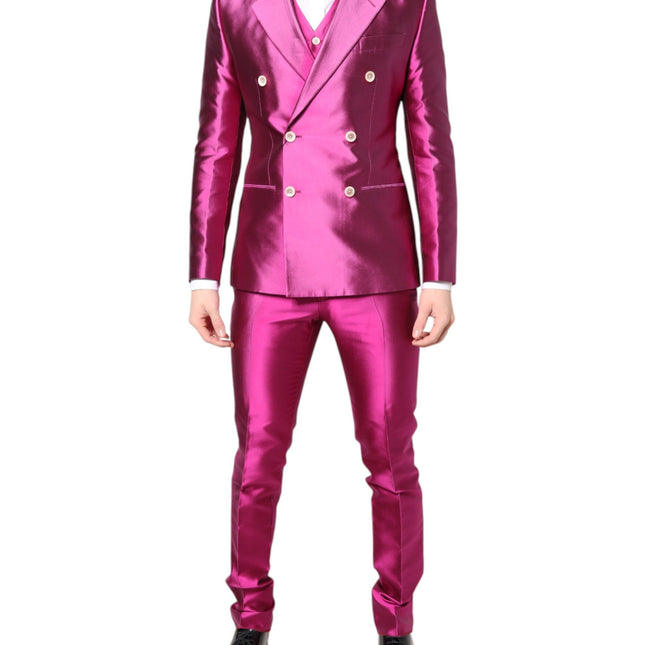 Dolce & Gabbana Pink SICILIA Double Breasted 3 Piece Suit