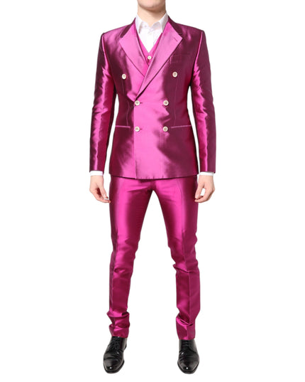 Dolce & Gabbana Pink SICILIA Double Breasted 3 Piece Suit
