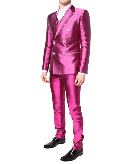 Dolce & Gabbana Pink SICILIA Double Breasted 3 Piece Suit