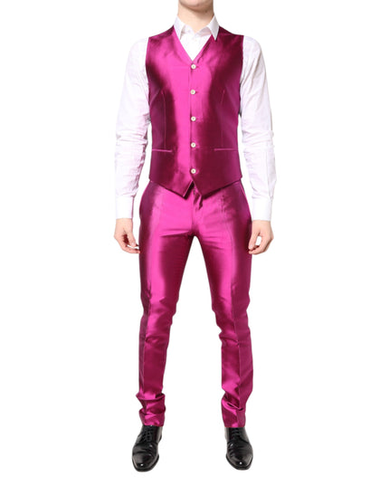 Dolce & Gabbana Pink SICILIA Double Breasted 3 Piece Suit