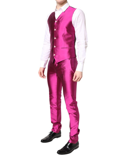 Dolce & Gabbana Pink SICILIA Double Breasted 3 Piece Suit