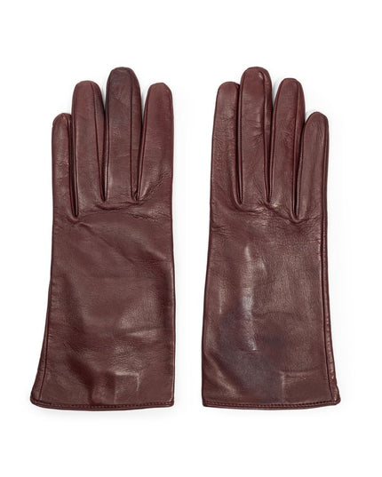 Dolce & Gabbana Burgundy Leather Gloves
