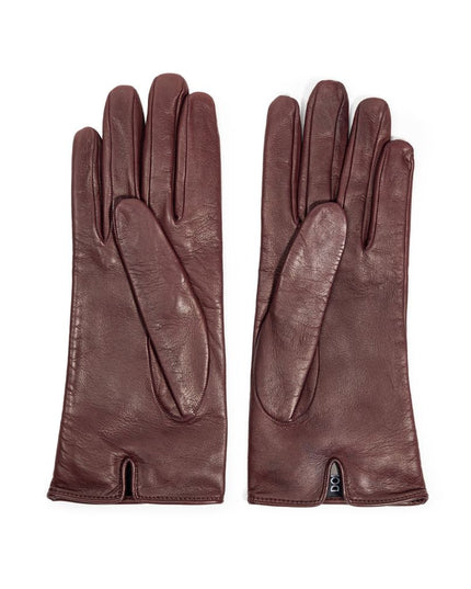 Dolce & Gabbana Burgundy Leather Gloves