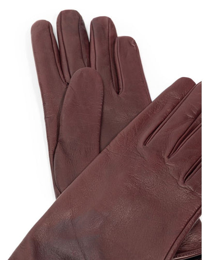 Dolce & Gabbana Burgundy Leather Gloves