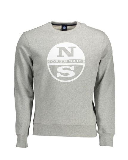 North Sails Gray Cotton Men Sweater