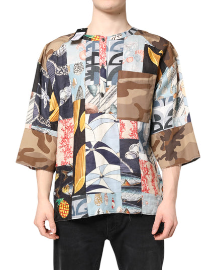 Dolce & Gabbana Multicolor Patchwork Short Sleeves Shirt