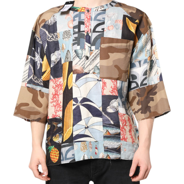 Dolce & Gabbana Multicolor Patchwork Short Sleeves Shirt
