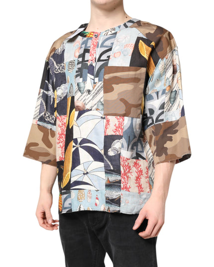 Dolce & Gabbana Multicolor Patchwork Short Sleeves Shirt