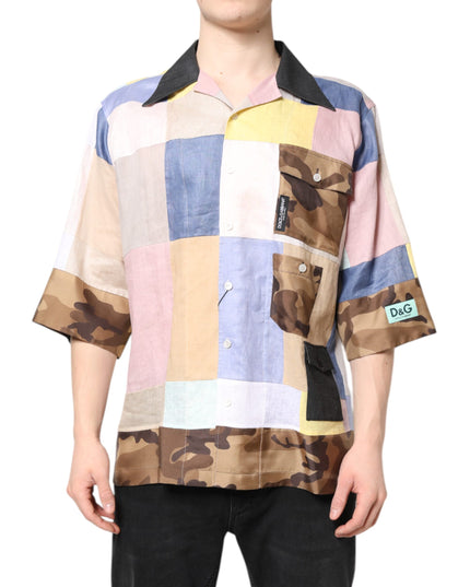 Dolce & Gabbana Multicolor Patchwork Short Sleeve Shirt