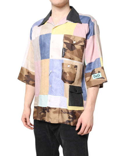 Dolce & Gabbana Multicolor Patchwork Short Sleeve Shirt