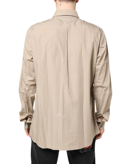 Dolce & Gabbana Beige Pin Up Print MARTINI Men Casual Shirt