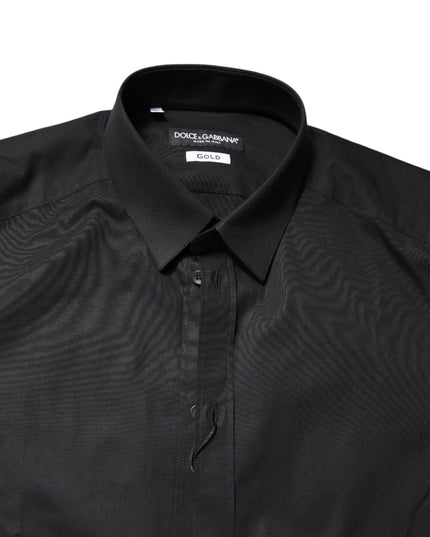Dolce & Gabbana Black GOLD Cotton Long Sleeves Dress Shirt