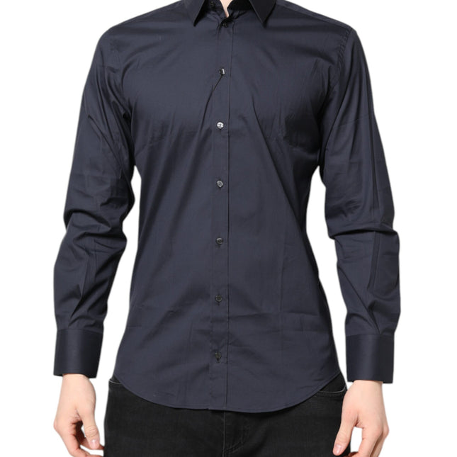 Dolce & Gabbana Dark Blue MARTINI Cotton Dress Formal Shirt