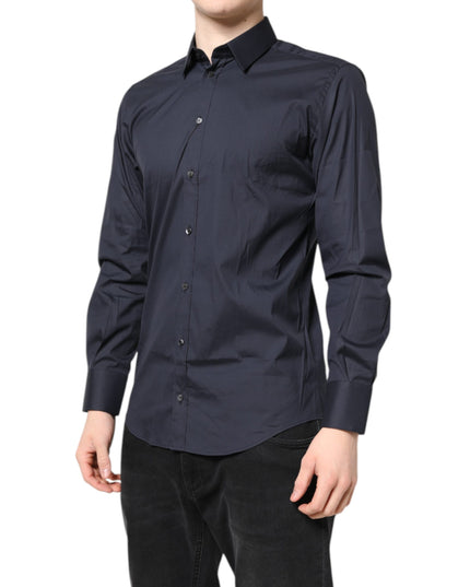 Dolce & Gabbana Dark Blue MARTINI Cotton Dress Formal Shirt