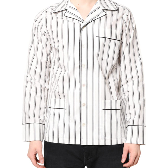 Dolce & Gabbana White Stripes Lounge Pajama Sleepwear Shirt
