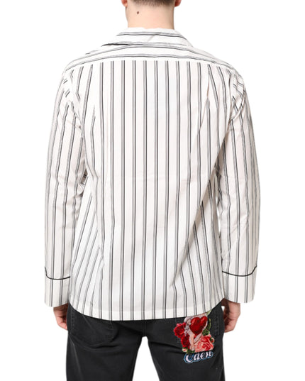 Dolce & Gabbana White Stripes Lounge Pajama Sleepwear Shirt