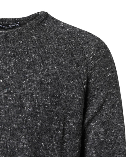 Dolce & Gabbana Gray Wool Knitted Round Neck Pullover Sweater