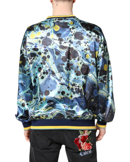 Dolce & Gabbana Multicolor Marble Print Men Pullover Sweater