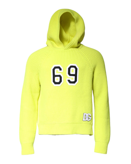 Dolce & Gabbana Green 69 Knit Hooded Men Pullover Sweater