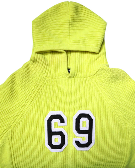 Dolce & Gabbana Green 69 Knit Hooded Men Pullover Sweater