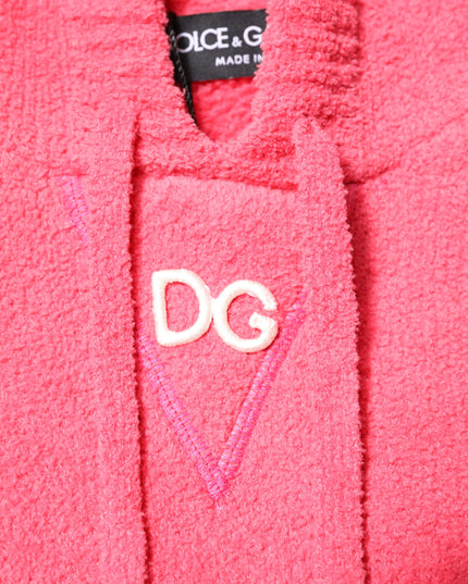 Dolce & Gabbana Red Cotton Knit Hooded Men Pullover Sweater