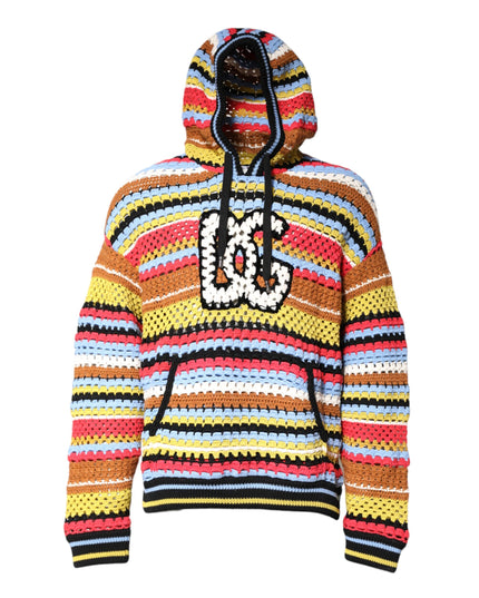 Dolce & Gabbana Multicolor Cotton Hooded Pullover Sweater