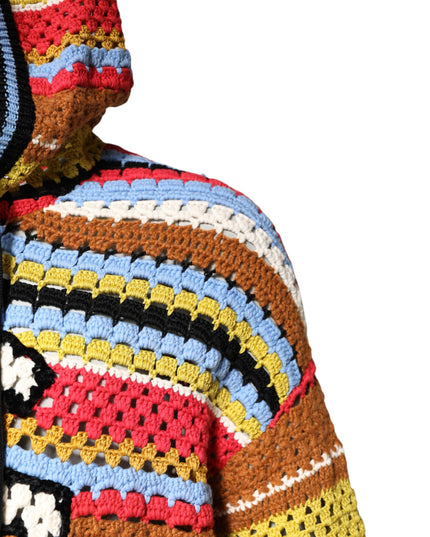 Dolce & Gabbana Multicolor Cotton Hooded Pullover Sweater