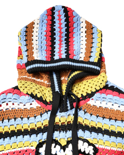 Dolce & Gabbana Multicolor Cotton Hooded Pullover Sweater