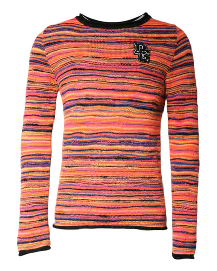 Dolce & Gabbana Multicolor Wool DGLogo Knit Pullover Sweater