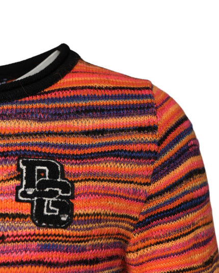 Dolce & Gabbana Multicolor Wool DGLogo Knit Pullover Sweater
