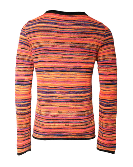 Dolce & Gabbana Multicolor Wool DGLogo Knit Pullover Sweater