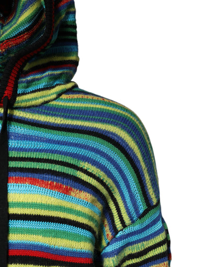 Dolce & Gabbana Multicolor Cotton Hooded Pullover Sweater