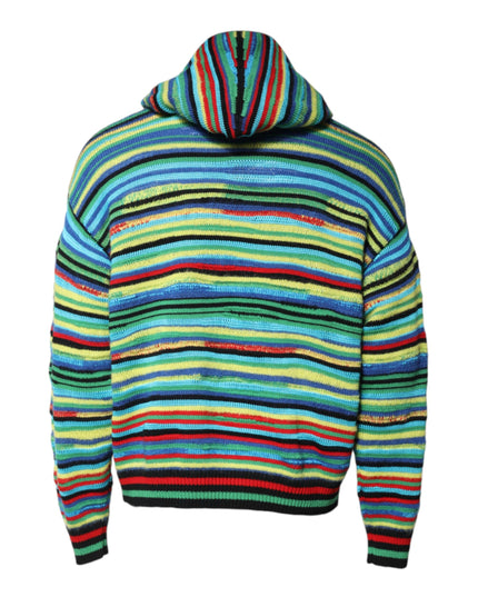 Dolce & Gabbana Multicolor Cotton Hooded Pullover Sweater