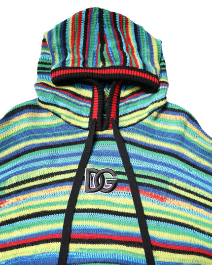 Dolce & Gabbana Multicolor Cotton Hooded Pullover Sweater