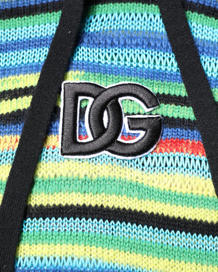 Dolce & Gabbana Multicolor Cotton Hooded Pullover Sweater