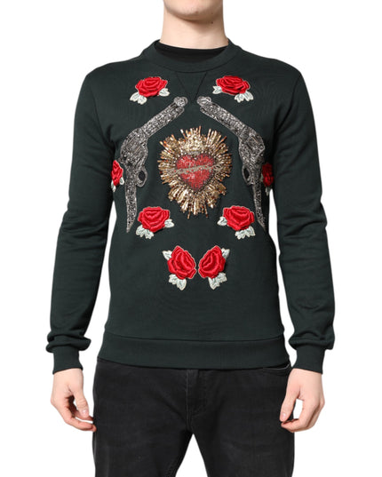 Dolce & Gabbana Black Sequined Embellished Pullover Sweater