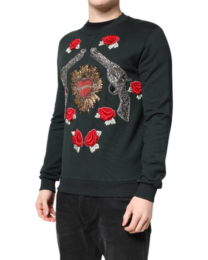 Dolce & Gabbana Black Sequined Embellished Pullover Sweater