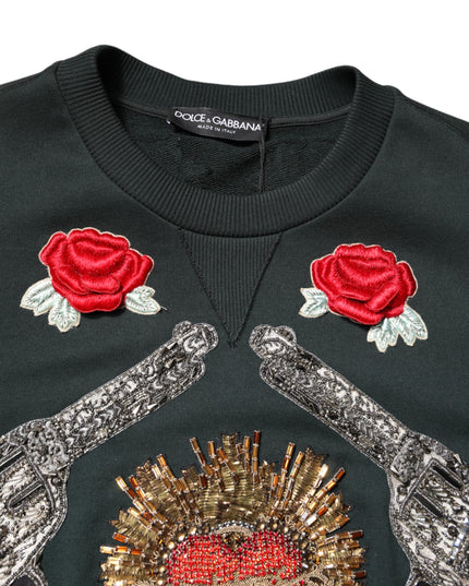 Dolce & Gabbana Black Sequined Embellished Pullover Sweater