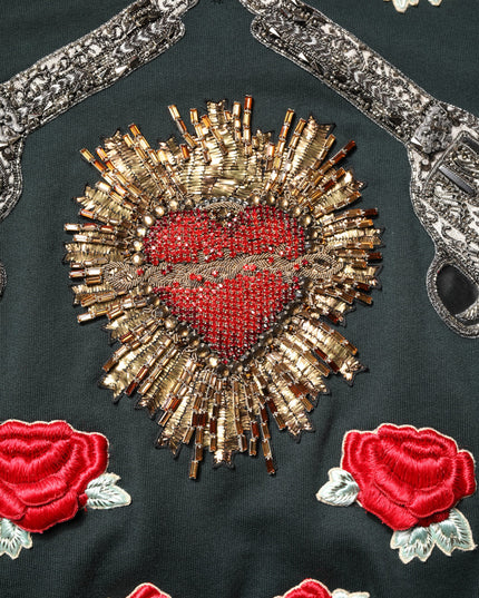 Dolce & Gabbana Black Sequined Embellished Pullover Sweater