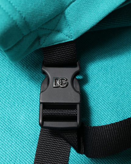 Dolce & Gabbana Green Cotton Hooded Men Sportswear Vest Sweater