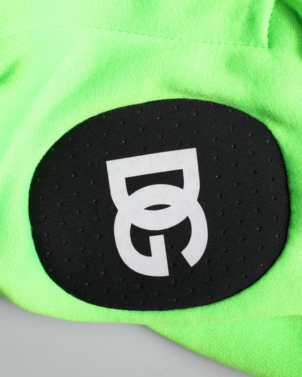 Dolce & Gabbana Green Polyester Hooded Sportswear Vest Sweater